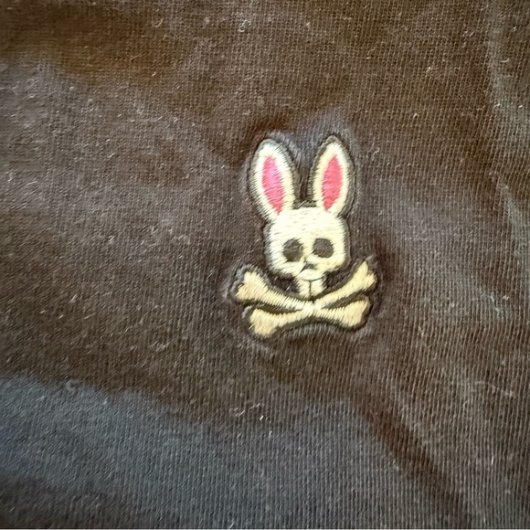 Psycho Bunny Men's Black Pima Cotton VNeck Tee - Picture 4 of 4